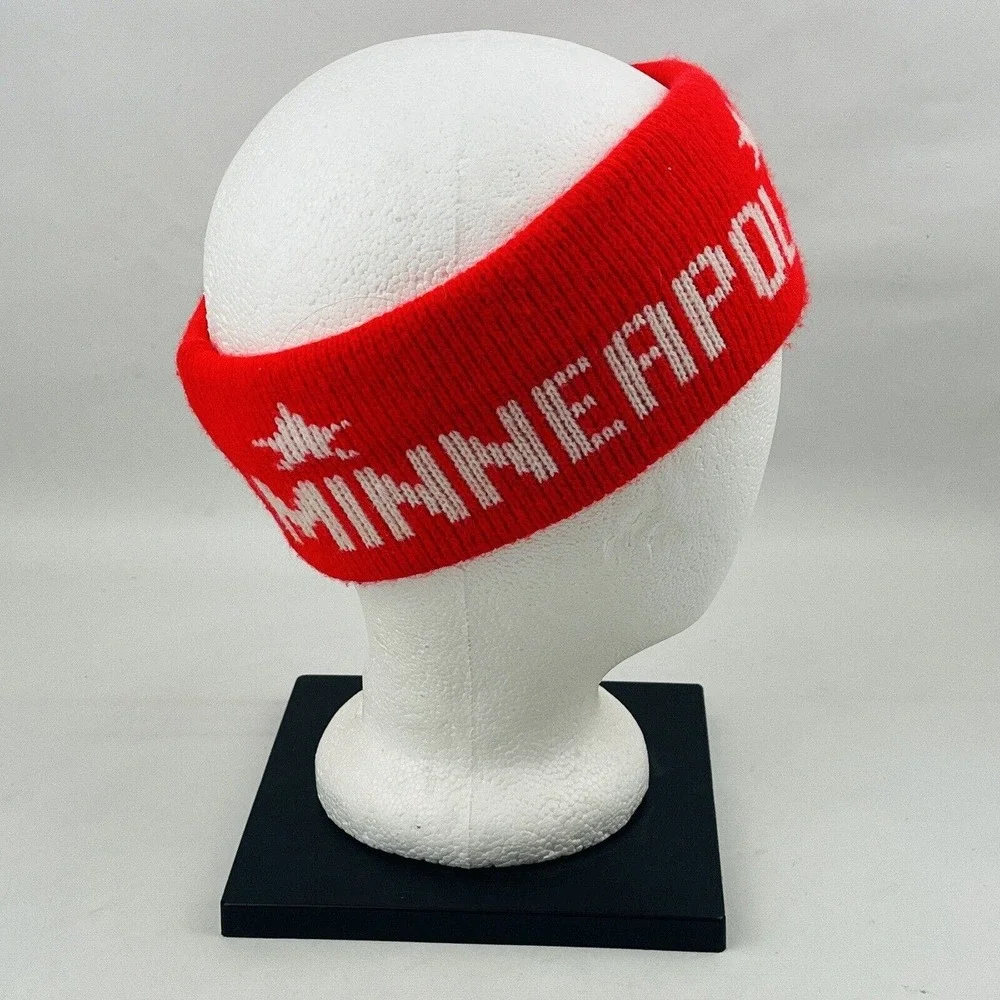 Vintage Minneapolis Holidazzle Stretch Knit‎ Headband Red Earwarmer Winter